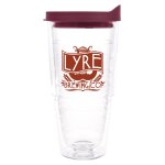 Clear Tumbler With Maroon Lid