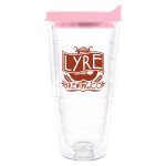 Clear Tumbler With Pink Lid