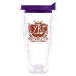 Clear Tumbler With Royal Purple Lid