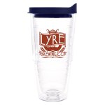 Clear Tumbler With Navy Lid