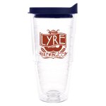 Clear Tumbler With Navy Lid