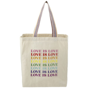 Rainbow Handle Recycled Cotton Grocery Tote