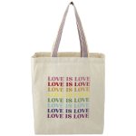 Rainbow Handle Recycled Cotton Grocery Tote