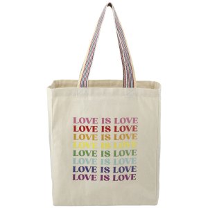 Rainbow Handle Recycled Cotton Grocery Tote