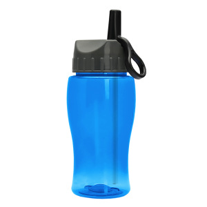 Jr. Crystal Color Bottle with Ring-Straw Lid - 18 oz.