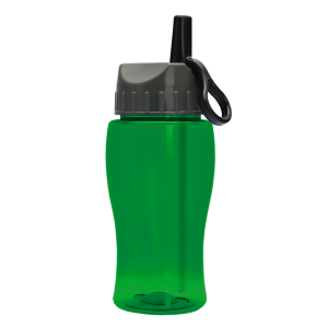 Jr. Crystal Color Bottle with Ring-Straw Lid - 18 oz.