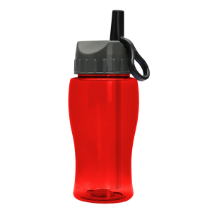 Jr. Crystal Color Bottle with Ring-Straw Lid - 18 oz.