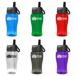 Jr. Crystal Color Bottle with Ring-Straw Lid - 18 oz.