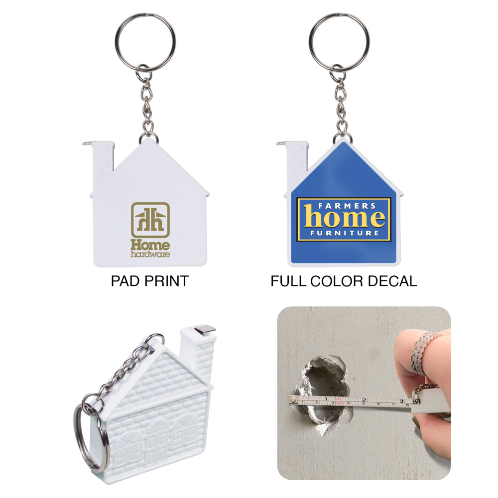 Tape Measurer House Keychain