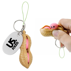 Pop-Out Peanut Fidget Keychain