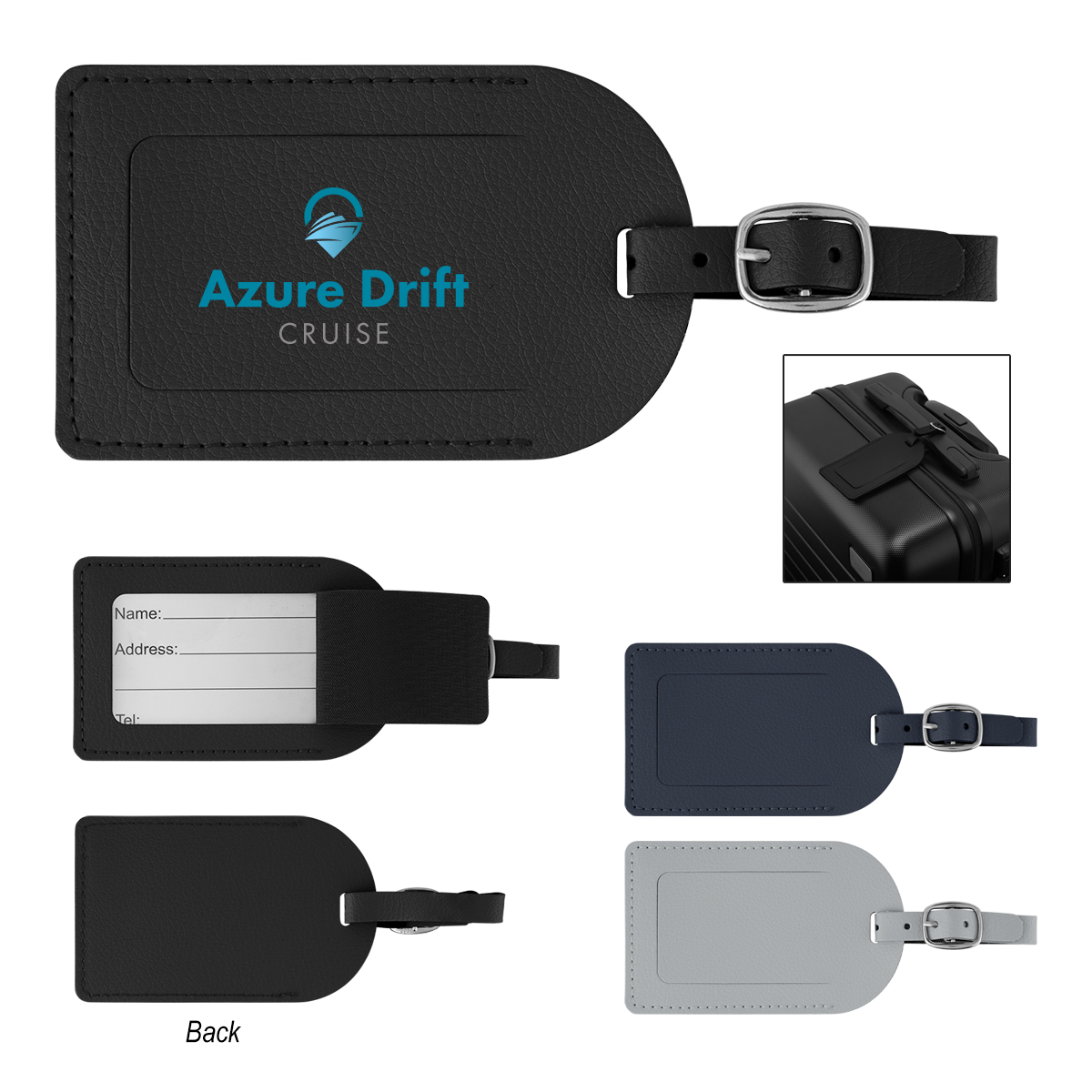Leatherette ID Luggage Tag