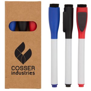 Magnetic 3-Piece Dry Erase Marker Set