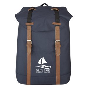 Polyester Flap-Top Drawstring Backpack