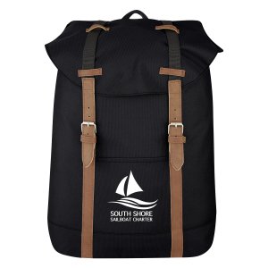 Polyester Flap-Top Drawstring Backpack
