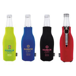 Koozie Zip-Up Bottle Cooler with Opener
