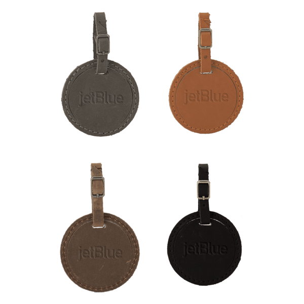 Atlas Circular Leather Luggage Tag