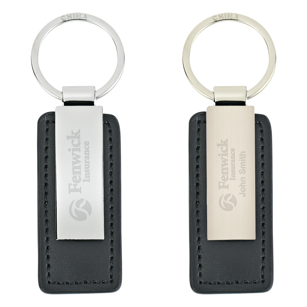 Leatherette Key Tag with Split Ring