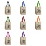 Cotton Grocery Tote with Color Handles