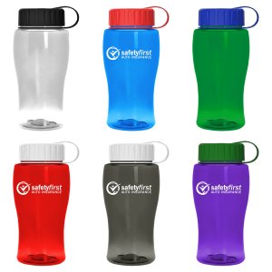 Jr. Crystal Color Bottle with Tethered Lid - 18 oz.
