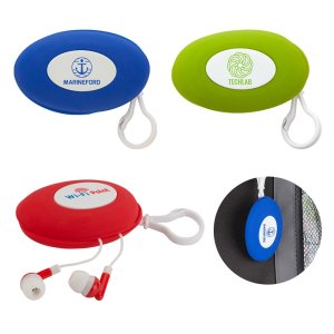 Tangle-Free Stereo Earphones in Carry Case