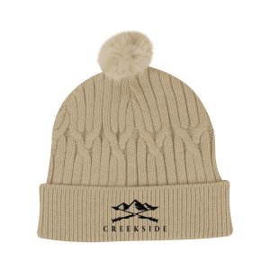 Avalon Cable Knit Pom Beanie