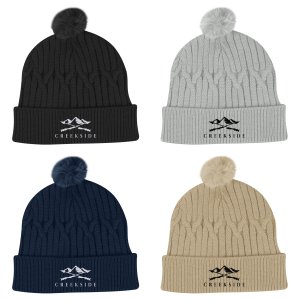 Avalon Cable Knit Pom Beanie