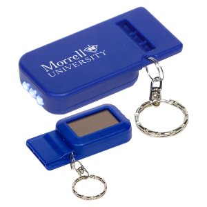 Solar Powered LED Whistle Key Chain