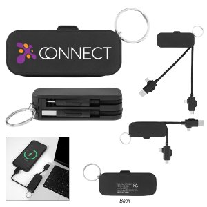 60W Multi-Port Charging Cable Keychain