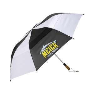 Shed Rain Windjammer 58" Vented Wooden-Handled Auto-Open Jumbo Compact Umbrella