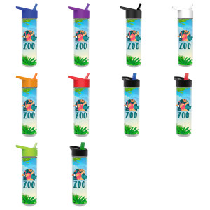 Frost Flow Insulated Bottle with Flip-Straw Lid and Full-Color Paper Insert - 16 oz.