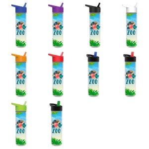 Frost Flow Insulated Bottle with Flip-Straw Lid and Full-Color Paper Insert - 16 oz.