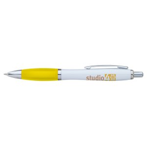 Hourglass White Comfort Barrel Pen