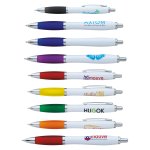 Hourglass White Comfort Barrel Pen