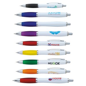 Hourglass White Comfort Barrel Pen