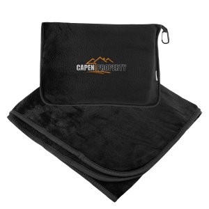 rPET Fleece Travel Blanket with Pouch