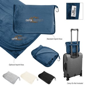 rPET Fleece Travel Blanket with Pouch