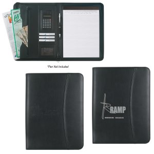 Brainpower Leather-Look Zipper Portfolio