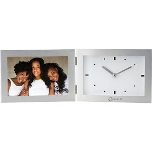 Brushed Aluminum Photo Clock 6x4