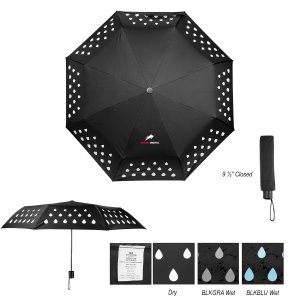 Raindrop Color Shift rPET Folding Umbrella