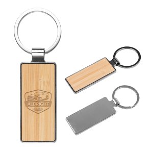Bamboo Split Ring Key Tag