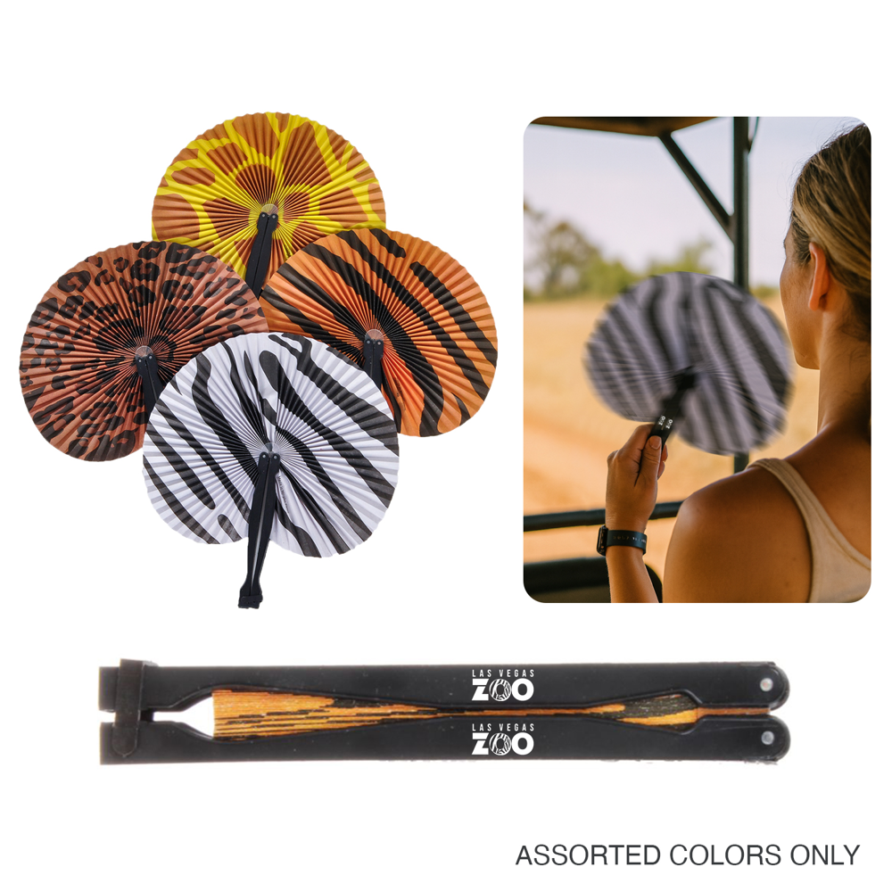 Animal Print Paper Hand Fan