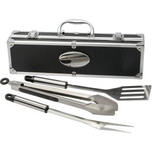 Stainless Steel BBQ Essentials in Aluminum Case
