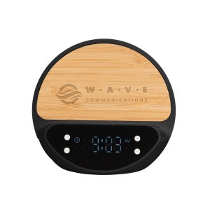 Bamboo 10W Wireless Charging Clock