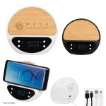 Bamboo 10W Wireless Charging Clock