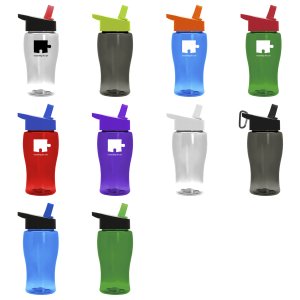 Jr. Crystal Color Bottle with Flip-Straw Lid - 18 oz.