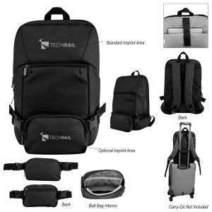 Recycled rPET Backpack with Detachable Belt Bag