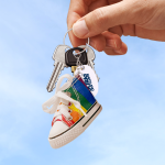 Rainbow Shoe Keychain