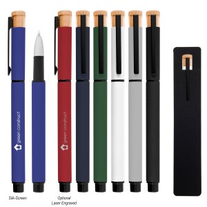 Bamboo Accent Eco Aluminum Gel Pen