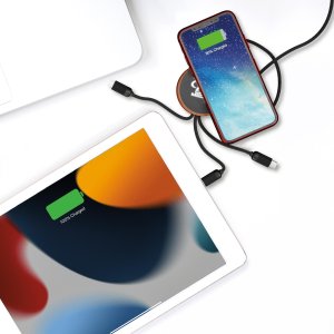 SCX Innovative Design 5-in-1 Bamboo 5W Wireless Charging Cable
