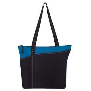 Two-Tone Tides Zippered Tote